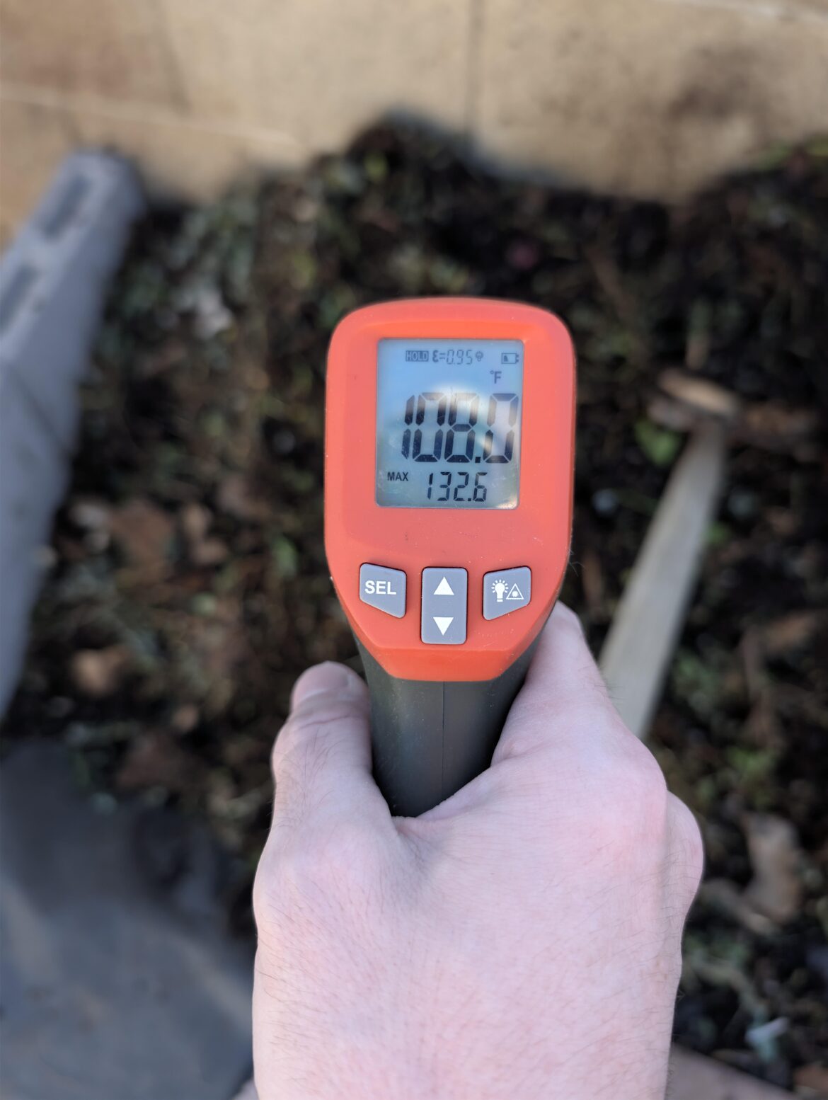 Opened the top of my pile to add my beard trimmings and it's 132°