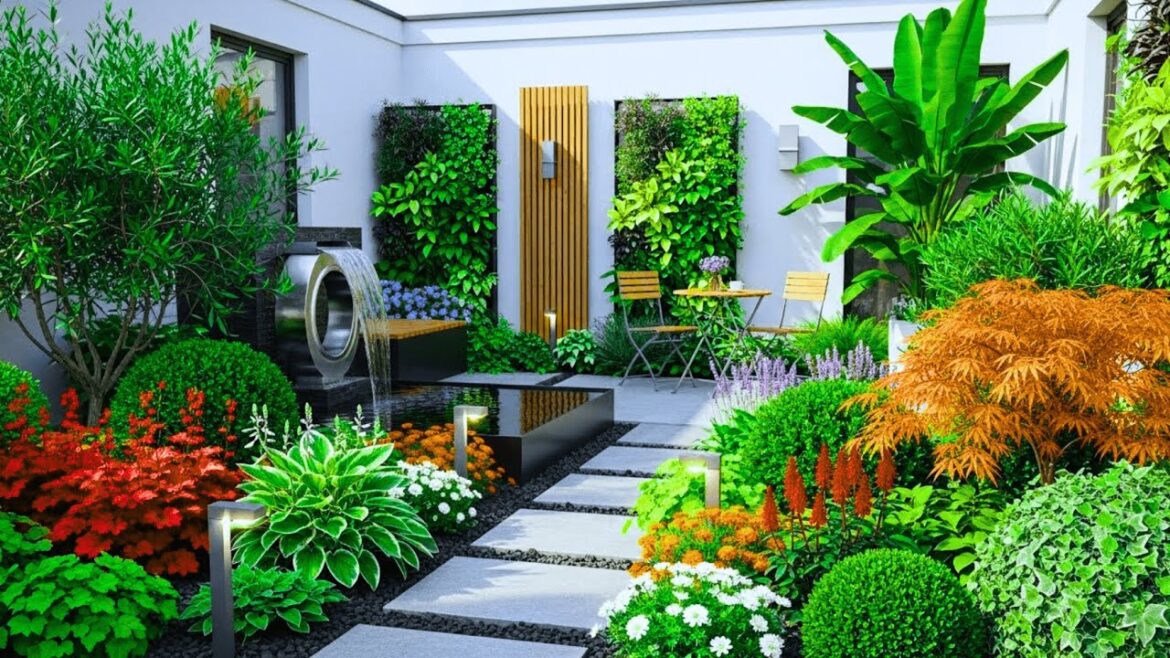 Secret Courtyard Makeovers for Small Yards | Tropical Luxury Frontyard Inspiration