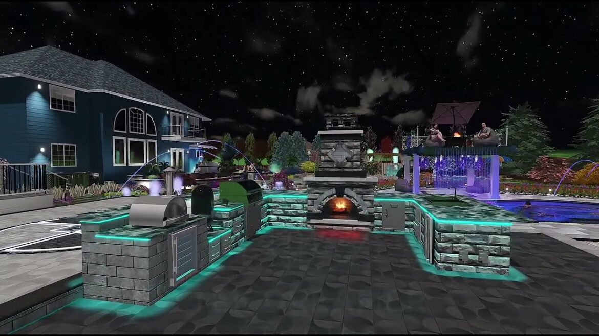 Rear Patio Design Build • Backyard Landscape Design + LED Landscape Lighting | Naperville IL 2024”