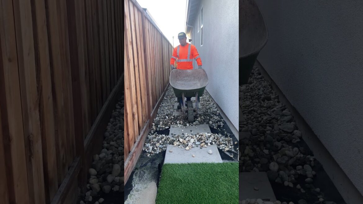 Stepping Stones: Decorative Rock Landscaping Transformation #shorts