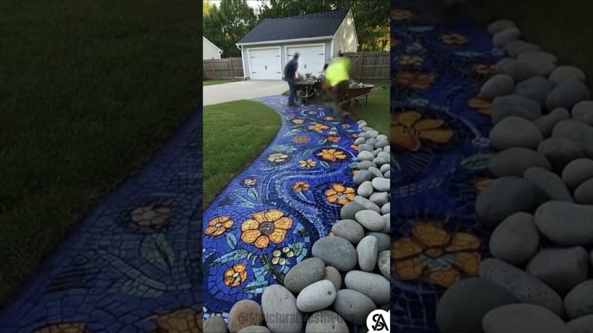 This Backyard Mosaic Pathway Turned Out Better Than Expected #diy #garden #satisfying