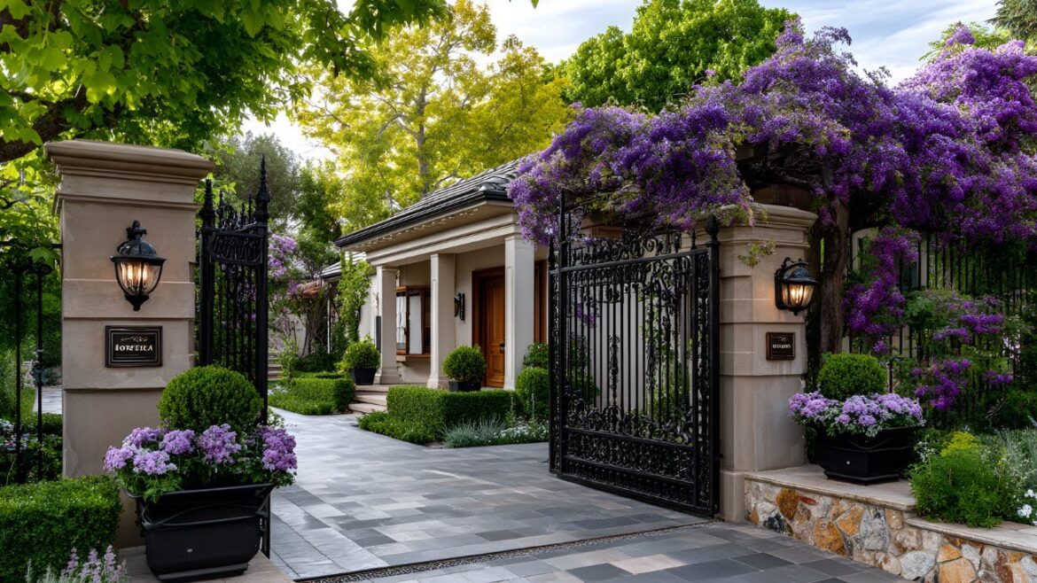 Dream Entryway Design | Gorgeous Small Front Yard Gardens with Gates & Arches