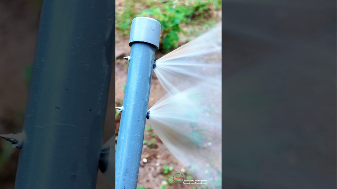 DIY watering hack: plastic pipe + screws = perfect garden sprinkler! #DIY #Garden #Hack