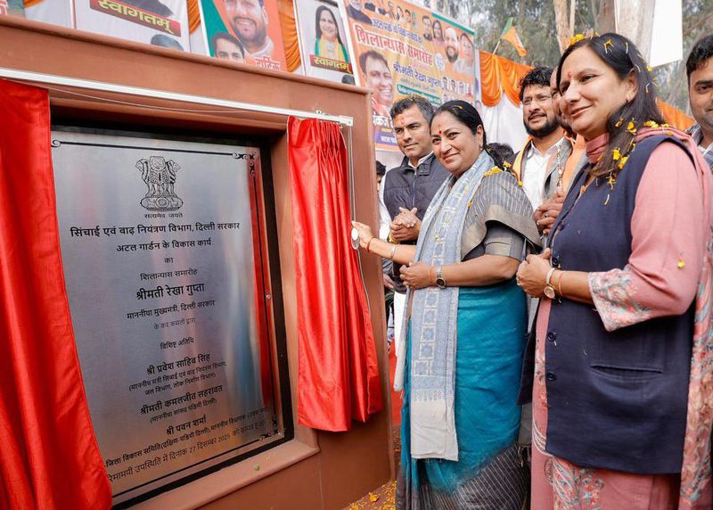 Chief Minister lays foundation stone for Atal Garden Chief Minister lays foundation stone for Atal Garden