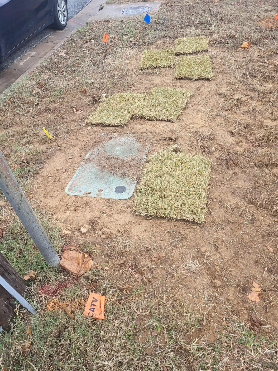 The city had to dig into our front yard to fix a main pipeline. This is how they replaced the yard. It made me genuinely laugh out loud.