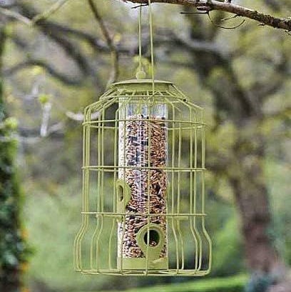 Garden Mile Green Caged Bird Feeder Hanging 