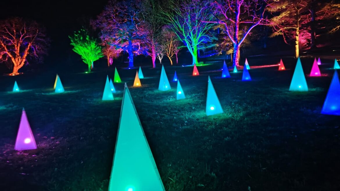 Famous RHS Rosemoor garden light show entrances Famous RHS Rosemoor garden light show entrances