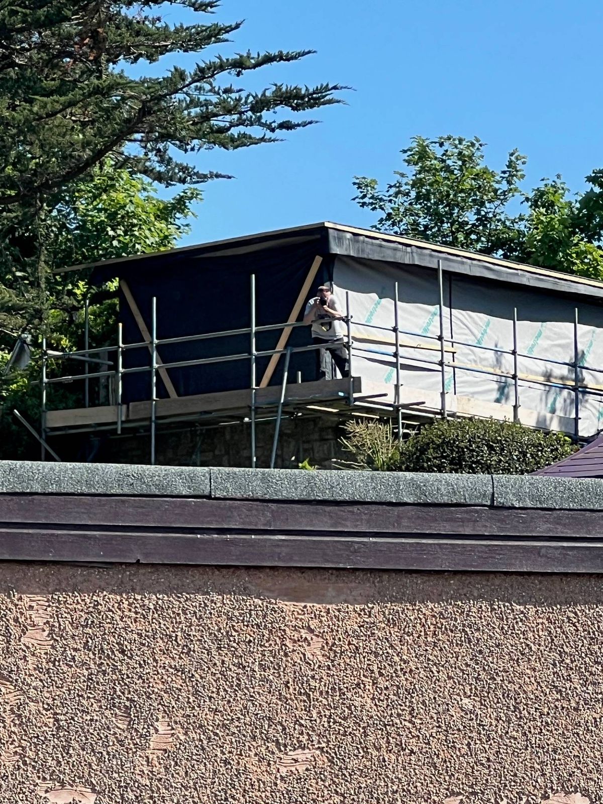 A view of the structure from a neighbour's garden