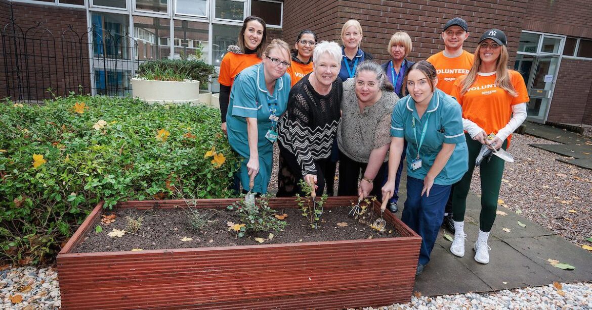 Warrington Amazon employees transform Halton Hospital garden Warrington Amazon employees transform Halton Hospital garden