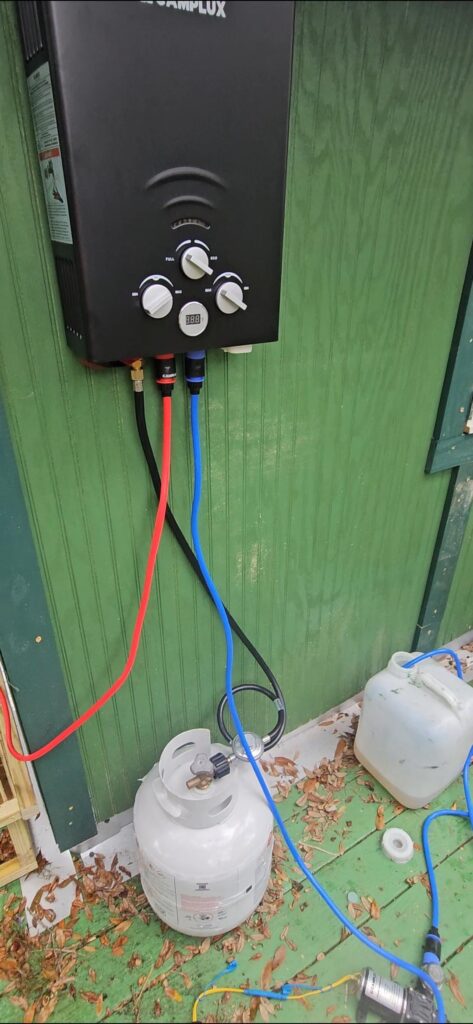 Finished outdoor shower...