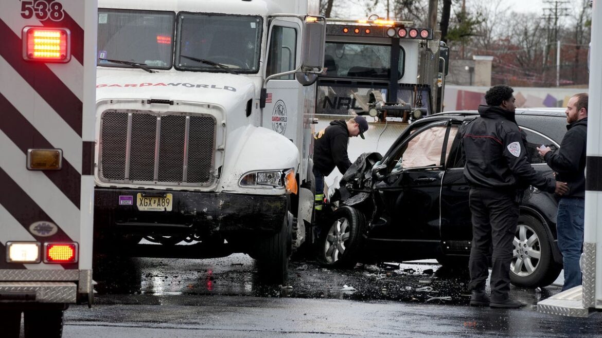 Five hurt in armored vehicle crash on Garden State Parkway ramp in NJ