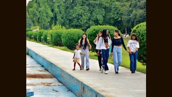 A tender for beautifying the Rose Garden has been floated recently. (HT Photo)