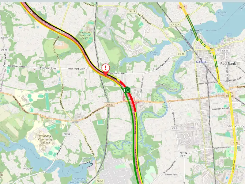 Overturned vehicle shuts down Garden State Parkway express lanes in Middletown
