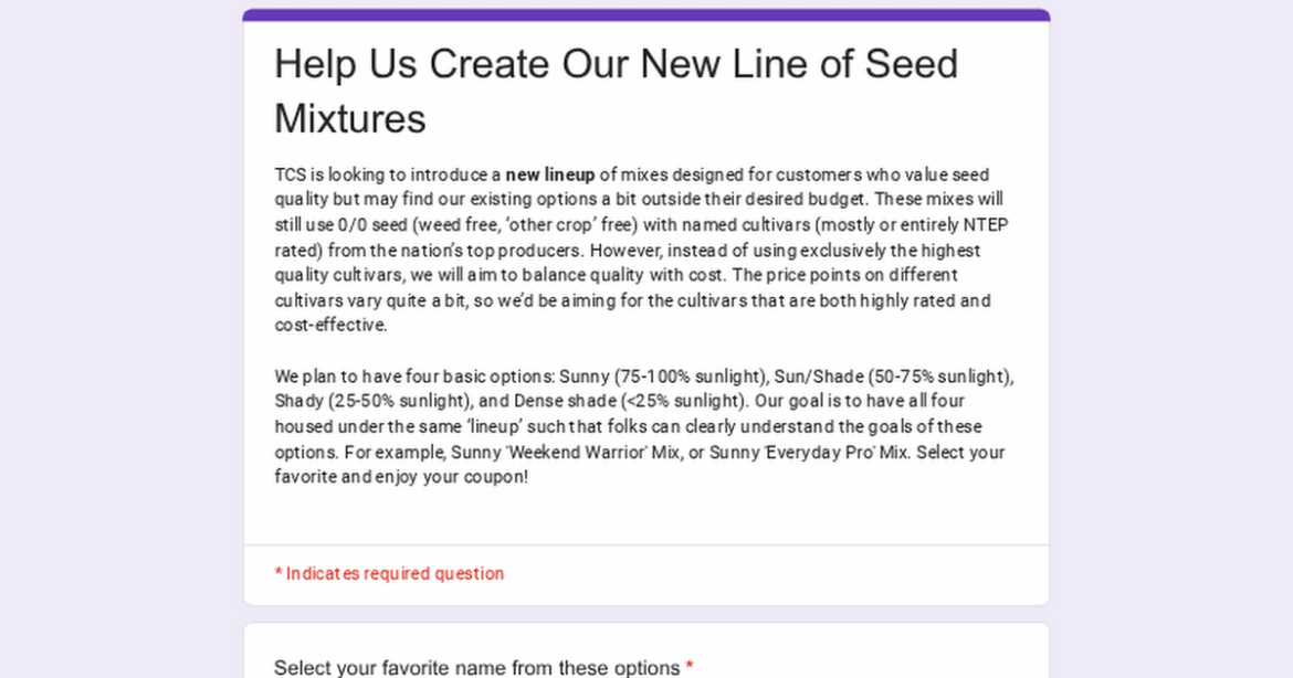 Naming Twin City Seed’s Newest Turf Lineup!