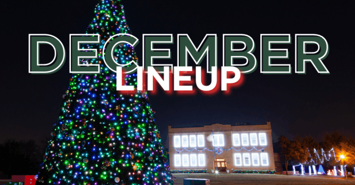 News Flash • Bedford TX • CivicEngage Bedford Christmas Tree lit up with text saying