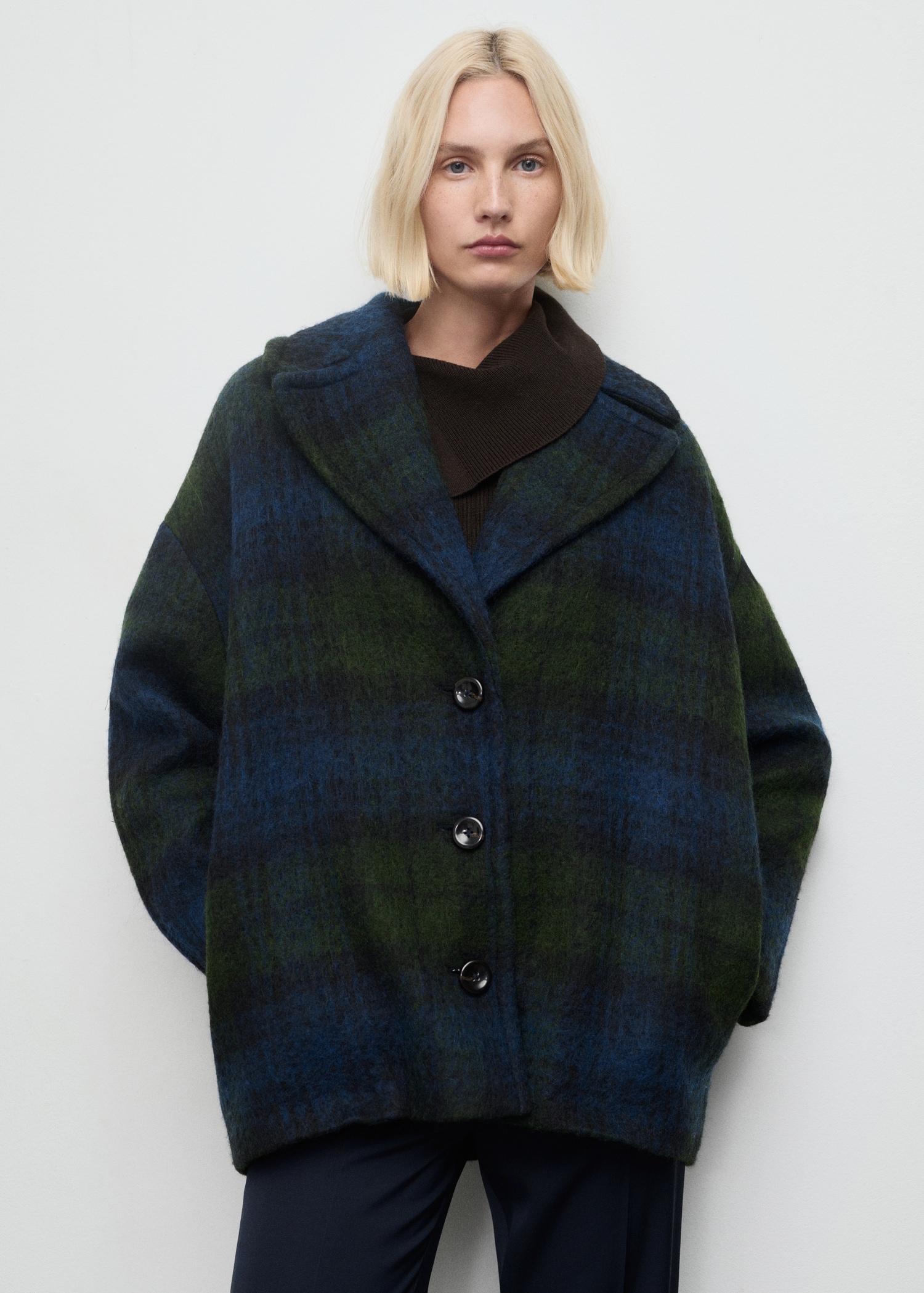 Oversized Check Coat - Women | Mango Usa