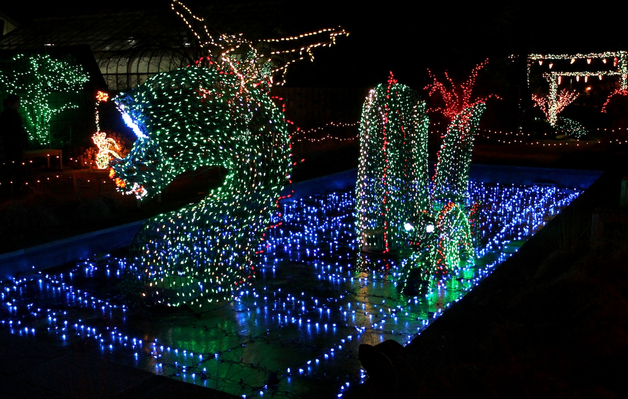 The lighted gardens at Brookside