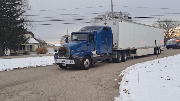 Fifty-four boxes of wreaths, each containing 12 wreaths, were delivered on a semi-truck with a police escort to Resthaven Memory Gardens as part of the Wreaths Across America program. (Submitted)