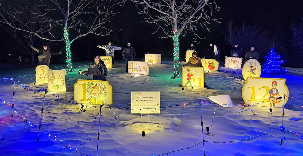 Students debut ‘12 Days of Christmas’ display at McCrory Gardens’ Garden Glow