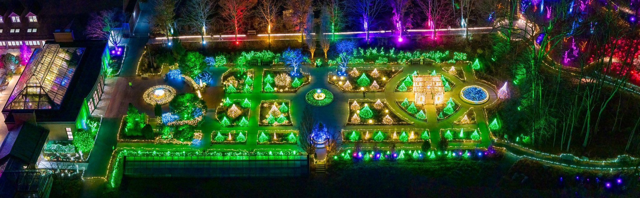 The New England Botanical Garden at Tower Hill's 2025 "Night Lights" holiday lights display will illuminate Boylston daily through Jan. 4, 2026.