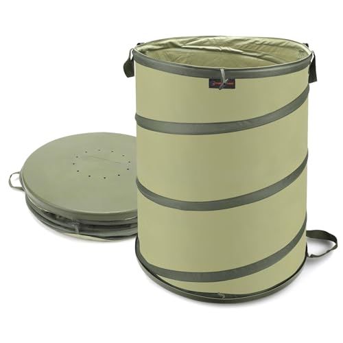 Yudi & Garden 45 Gallon Hard Bottom Collapsible Garden Bag, Collapsible Trash Can, Camping Trash Can, for Collecting Weeds or Leaf or Party and Yard Waste