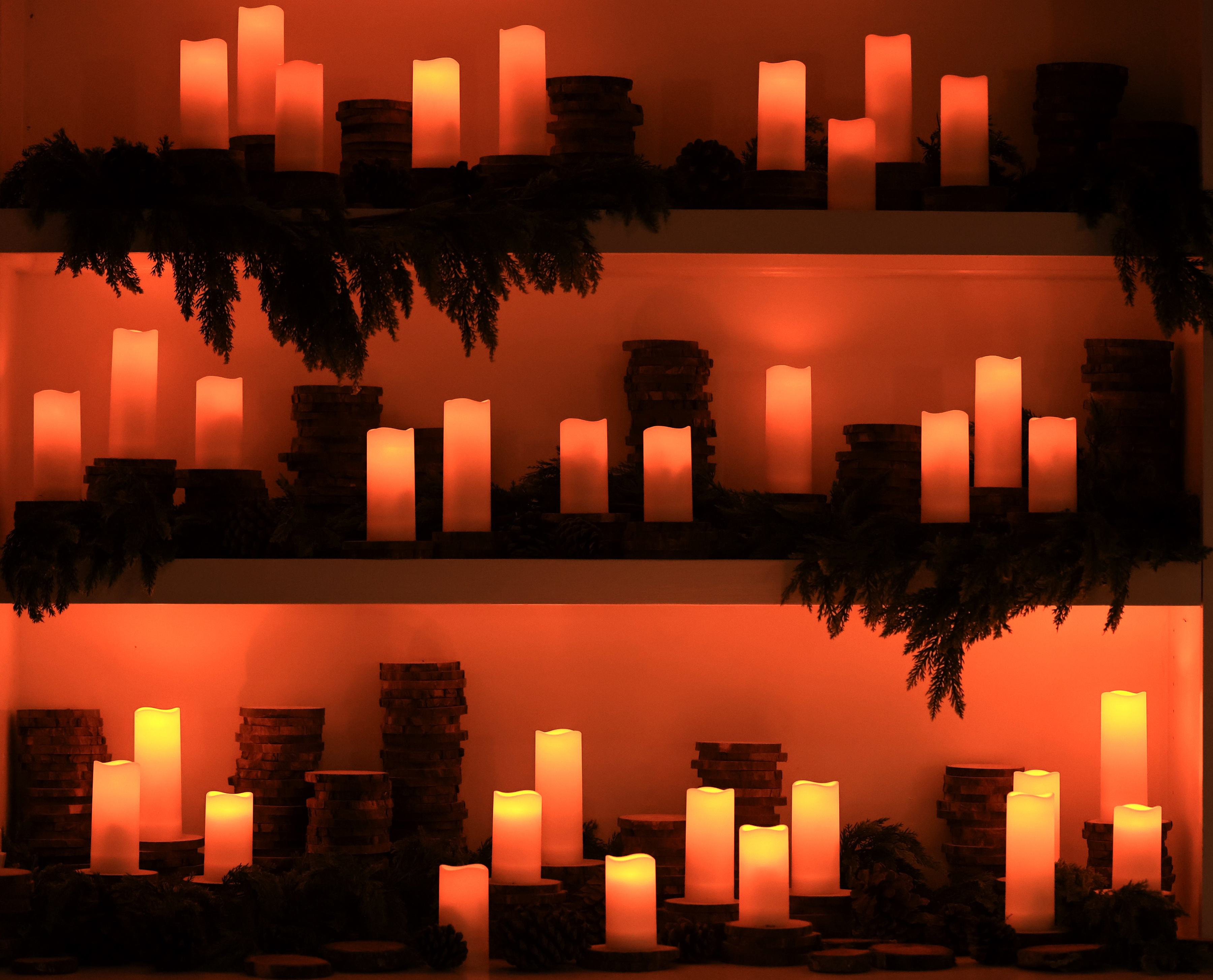 Battery powered Christmas candles at Sonoma Botanical Gardens, Thursday, Dec....