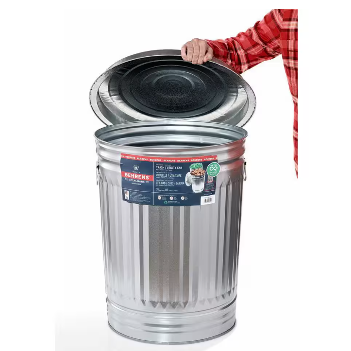 The Home Depot steel trash can