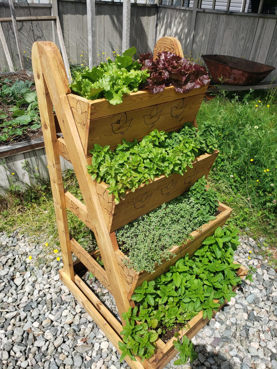 The first planter my 76 year old grandfather made for me, for my first garden, in my first house.