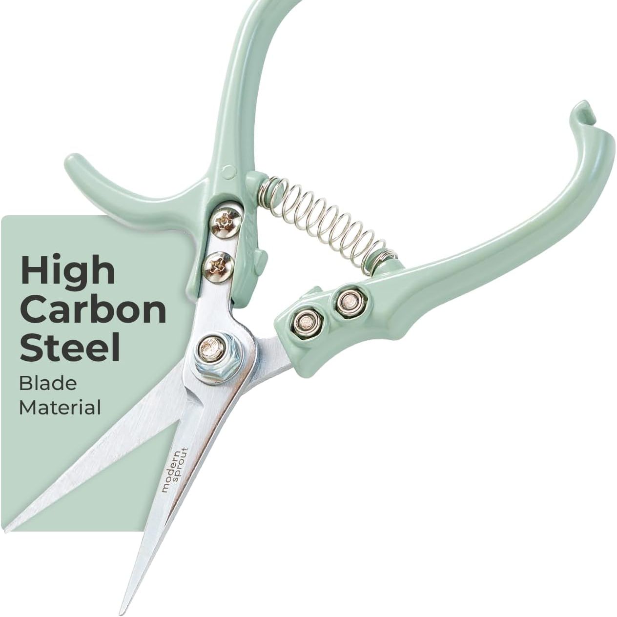 Modern Sprout Pruning Shears - Herb Snipping Scissors- Lightweight Gardening Tools W/easy Lock - Flower Cutter Garden Shears - Carbon Steel Blade + Reusable Holster (sage, 1-Pack)