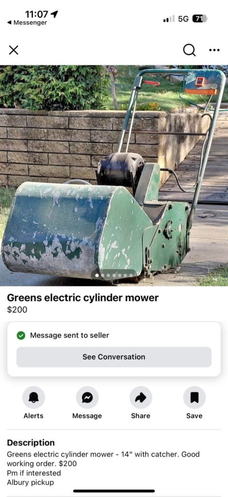 Old cylinder lawn mower