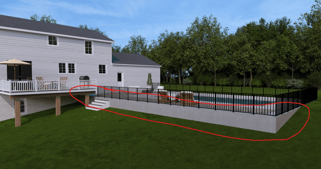 Do I need a 2.5 foot retaining wall for pool + patio?