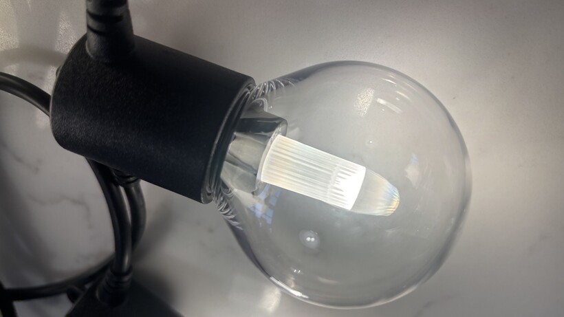 Philips Hue Festavia Globe Outdoor String Lights Review bulb close-up