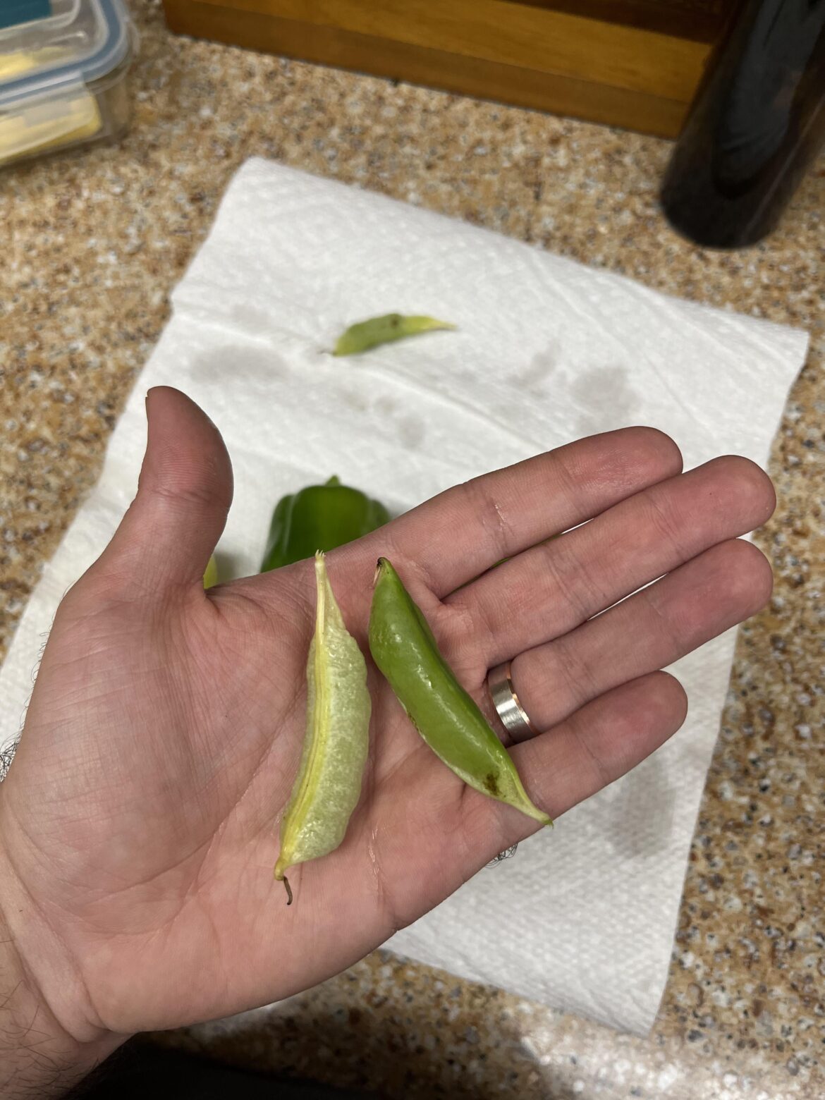 What’s wrong with the left pea?