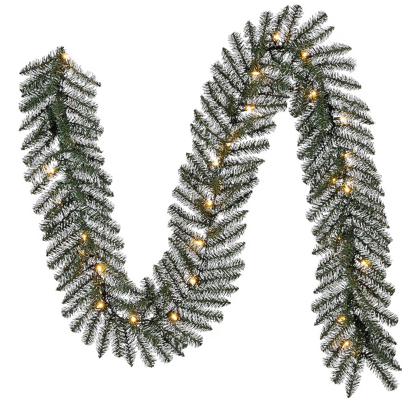 Holiday Living Indoor/Outdoor Pre-lit Battery-operated 9-ft Ellston pine Artificial Garland