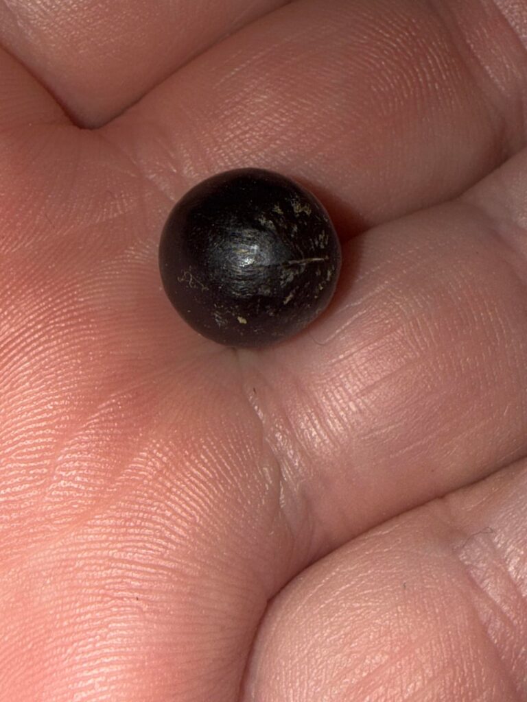 Black pearl-like pit Black pearl-like pit