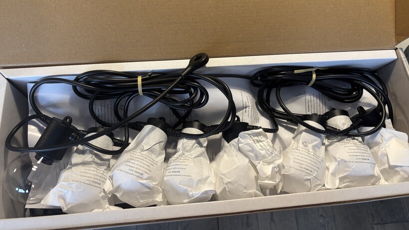 Philips Hue Festavia Globe Outdoor String Lights Review in box