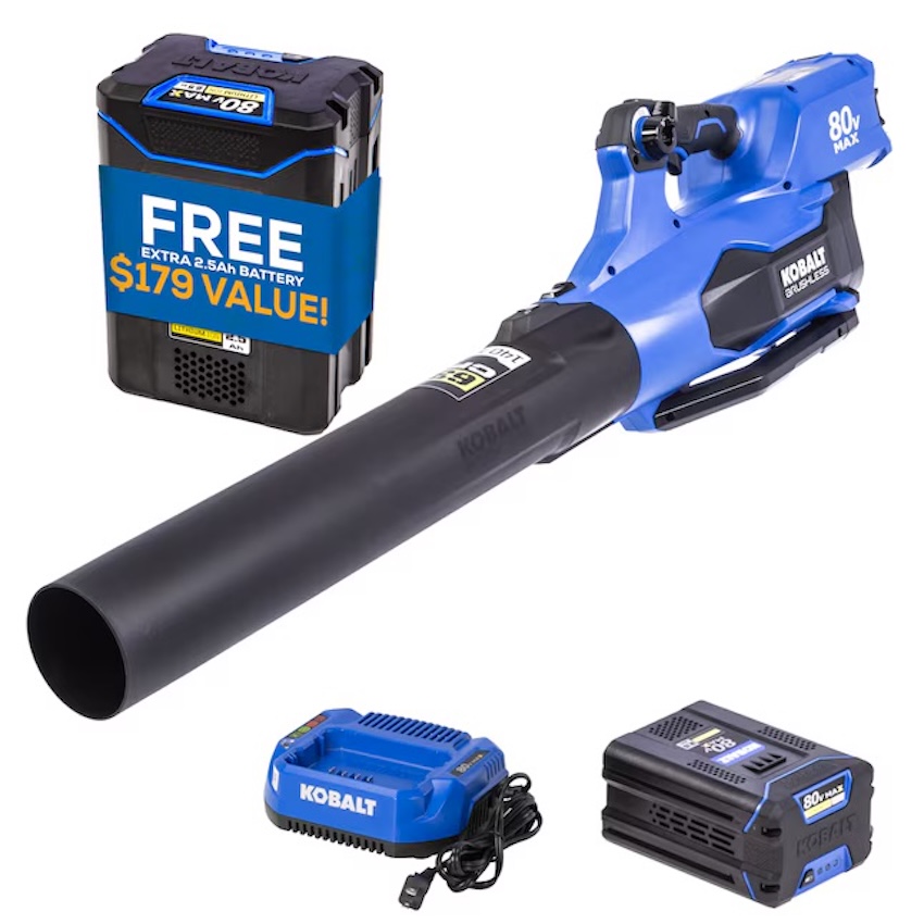 Kobalt 80v 630-CFM 140-MPH Cordless Battery Handheld Leaf Blower