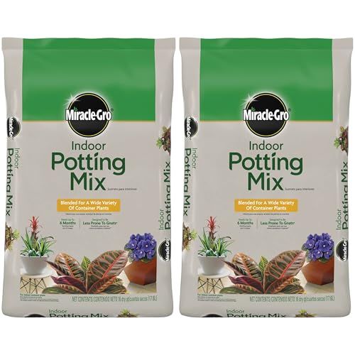 Miracle-Gro Indoor Potting Mix, Blended for a Variety of Houseplants, Feeds for Up to 6 Months, 16 Qt., 2-Pack