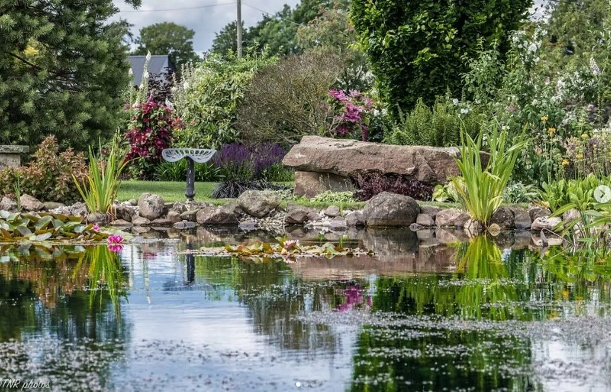 A water feature at Thornton Hall Gardens, in County Durham.