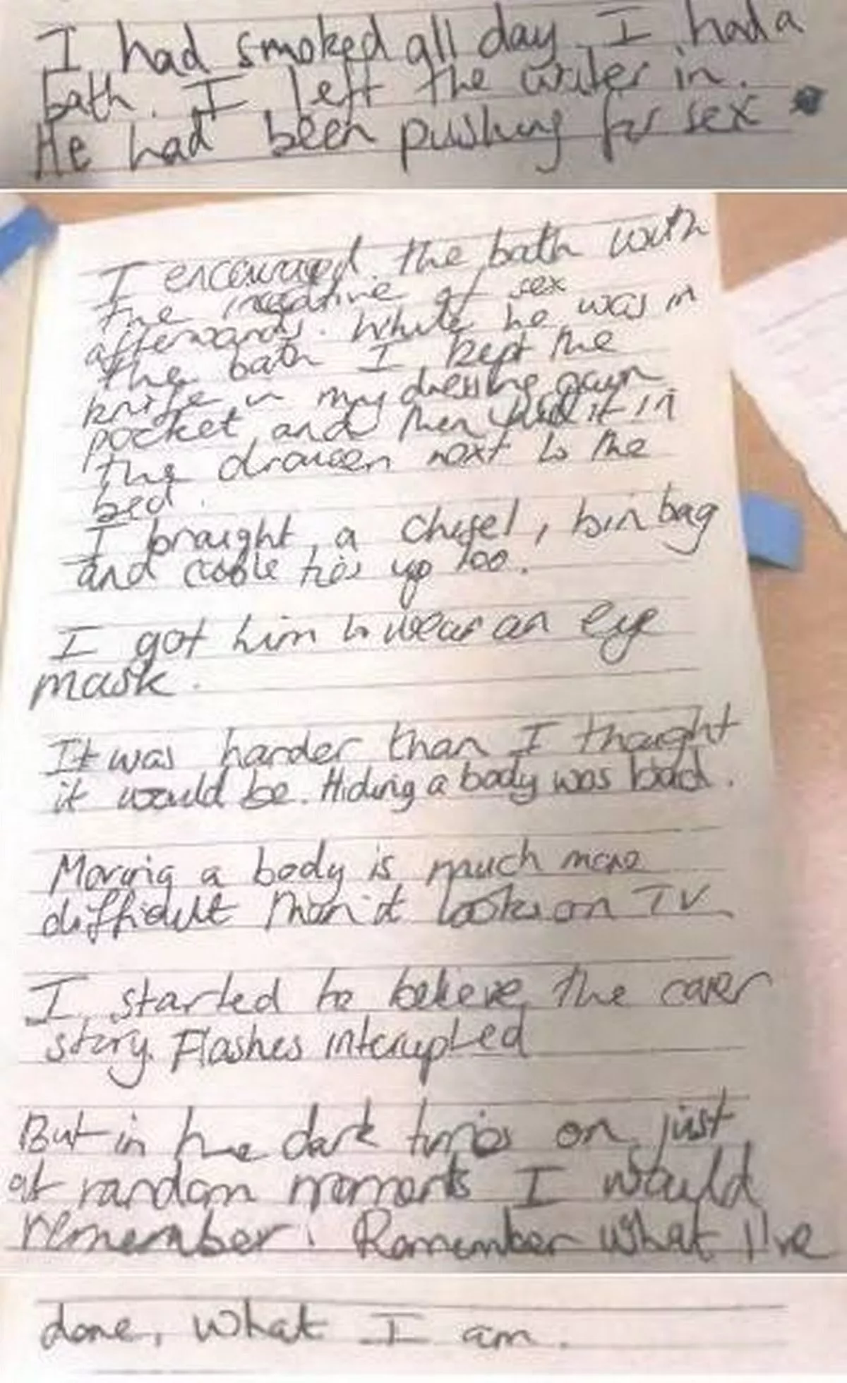 Undated handout photo issued by Northamptonshire Police of an extract from Fiona Beals diary.