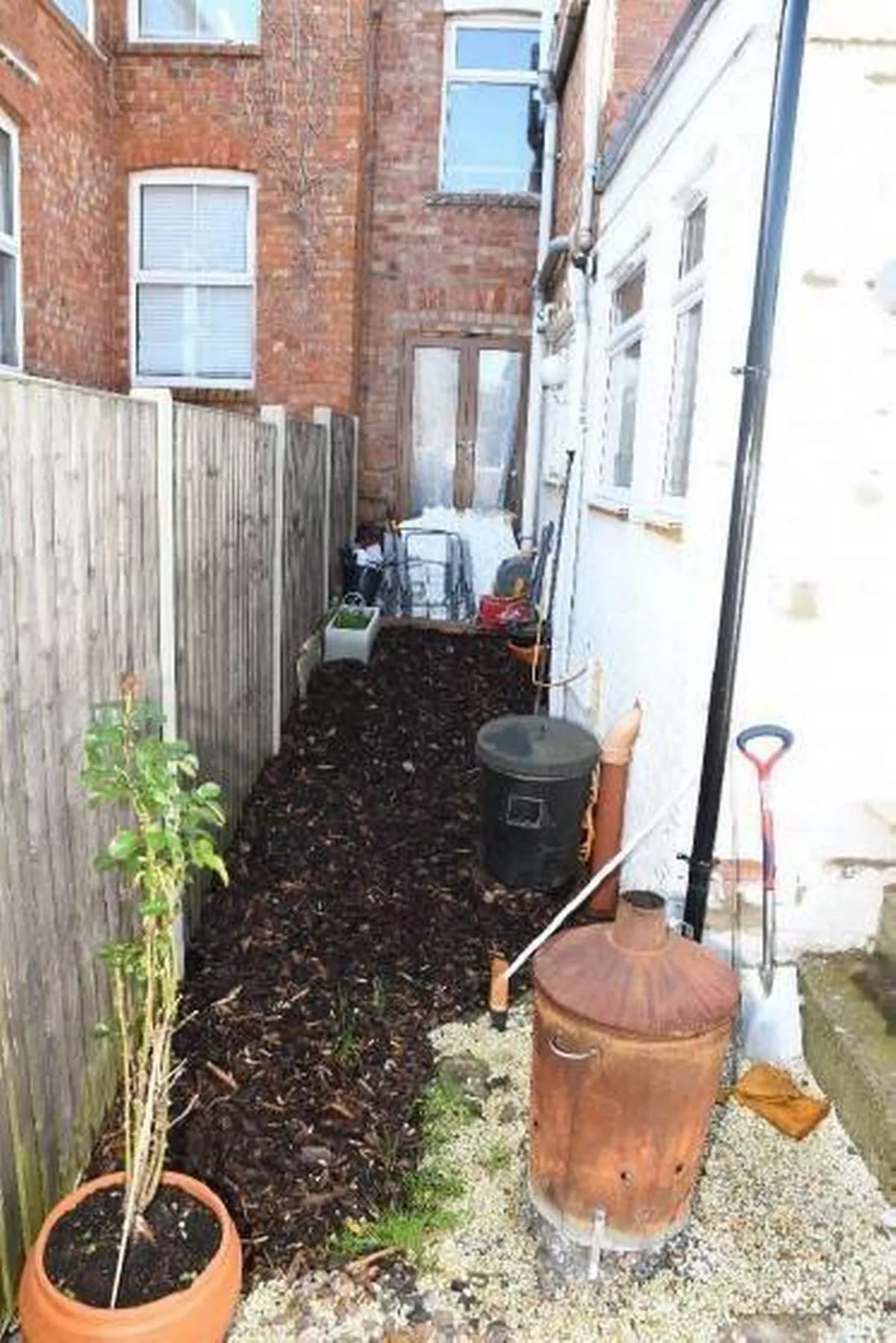 Undated handout photo issued by Northamptonshire Police of the garden of Fiona Beal's residence