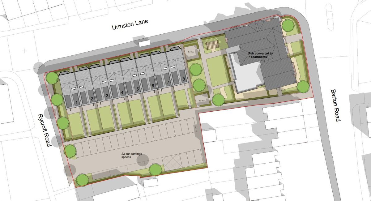 The proposed layout of the Robin Hood Hotel housing scheme, in Stretford