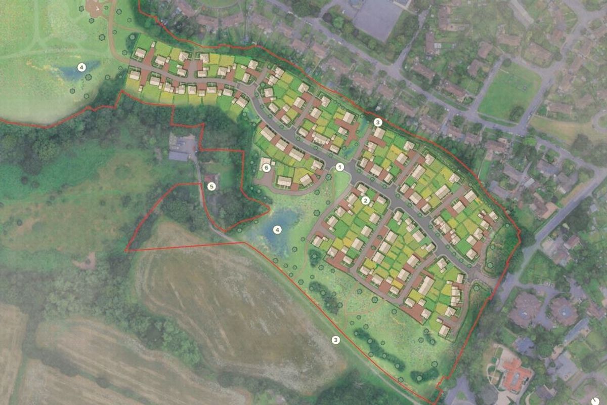 Masterplan for the new estate of 125 homes for Spratsbrook Farm off Eridge Road in Tunbridge Wells - Dandara South East Ltd