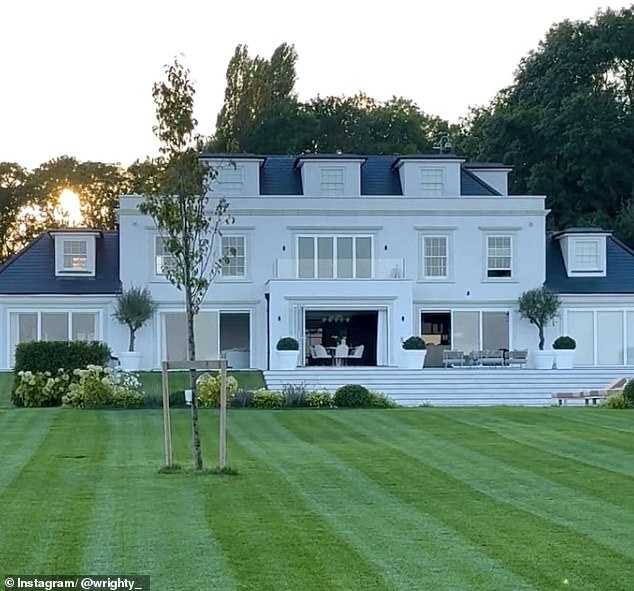Mark Wright and Michelle Keegan boast an immaculate lawn at the back of their £3.5million Essex mansion
