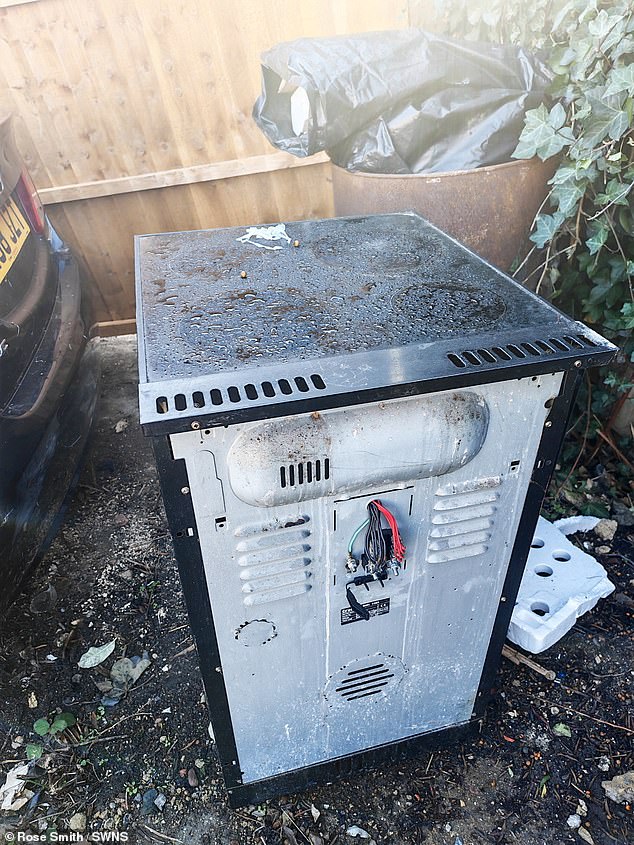 This is another piece of fly tipped rubbish Mrs Smith claims was dumped in her garden by neighbours