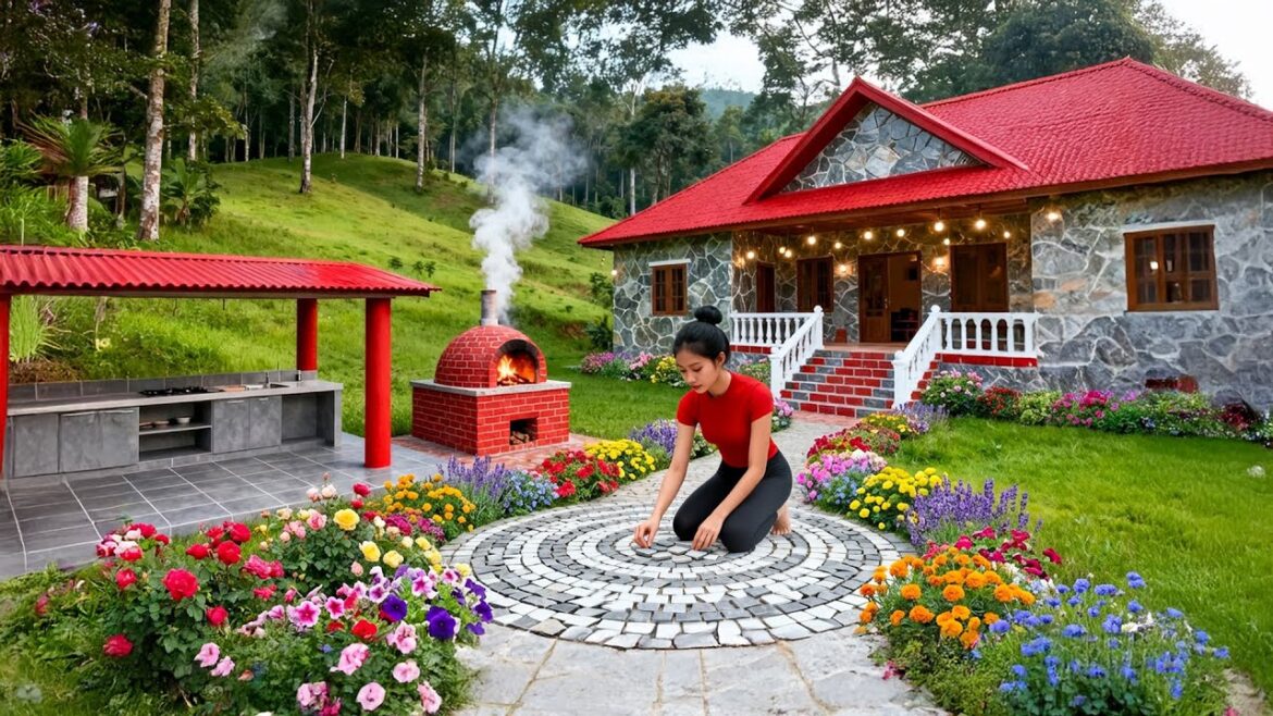 TIMELAPSE – Amazing DIY: Building a Stunning Front Yard & Walkway for a Wooden House