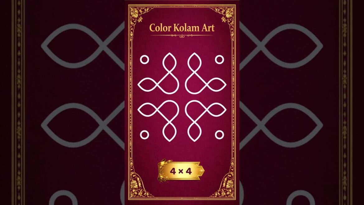 SIMPLE 4×4 Pulli Kolam for Beginners #Shorts | Easy Daily Dot Design SIMPLE 4x4 Pulli Kolam for Beginners #Shorts | Easy Daily Dot Design
