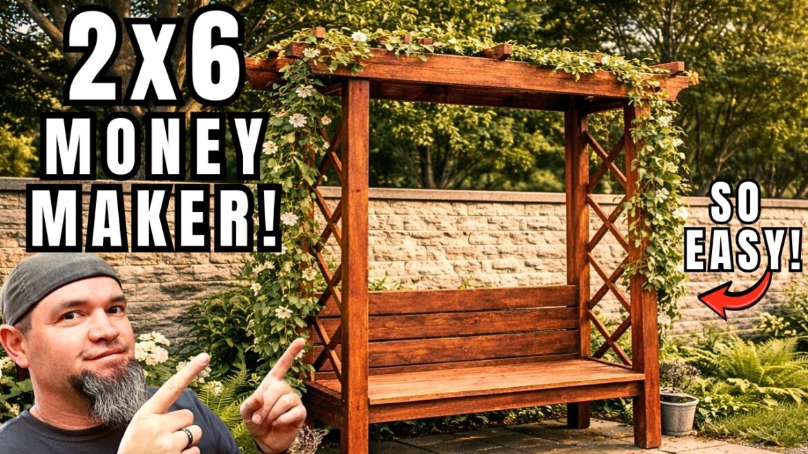 DIY Garden Arbor Bench That Sells | 2x6 Woodworking Build