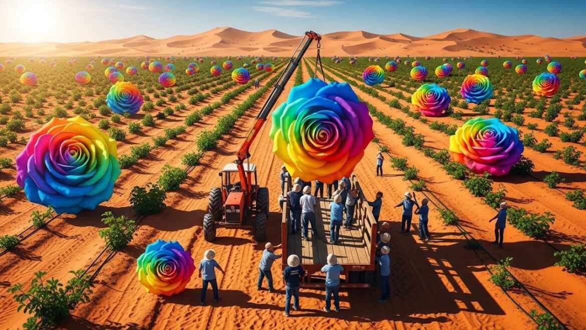 Desert Rose Harvesting Edible Flowers in 45°C Heat