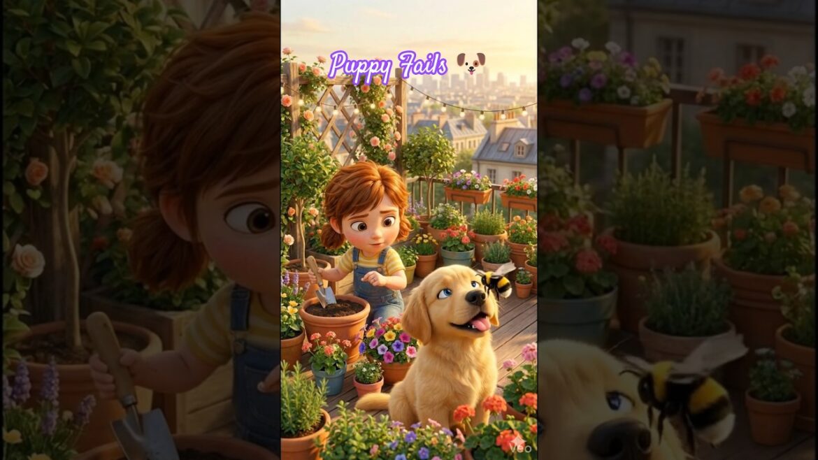 Rooftop garden me faila raita🌻 | #shortsfeed  #cute  #funny #dogfails